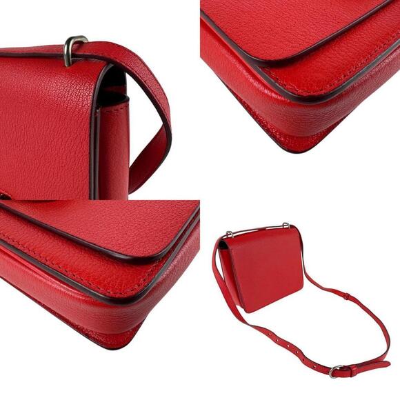 BURBERRY Red Leather Shoulder Bag - Picture 4 of 5